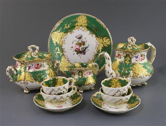 A Rockingham neo-rococo teaset, c.1830-5, (30)